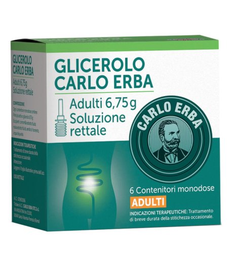 Glicerolo Carlo Erba Adulti 6 contenitori monodose da 6,75g 