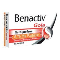 Benactiv Gola Gusto Arancia 16 Pastiglie Senza Zucchero