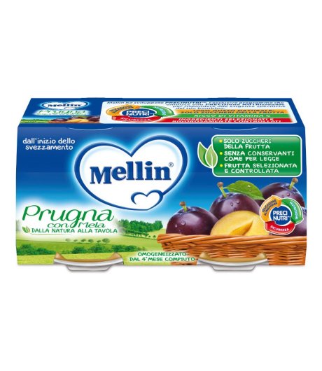 MELLIN OMOG PRUGNA MELA 2X100G