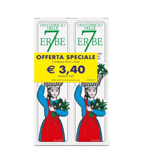 7 Erbe Dentifricio 50ml+50ml