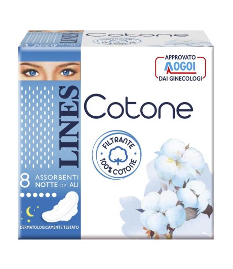 Lines Cotone Ultra Notte 8pz
