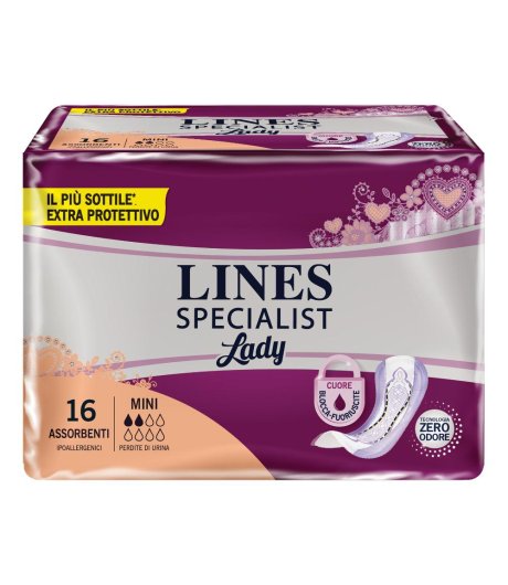 LINES SPECIALIST LADY 16 ASSORBENTI FEMMINILI MINI