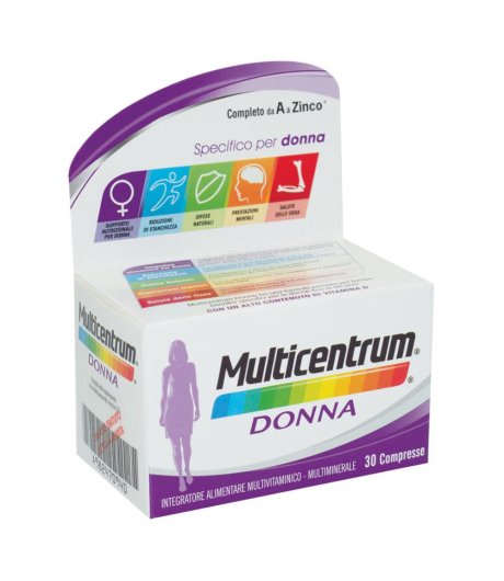Multicentrum donna integratore alimentare multivitaminico concentrato  vitamina D 30 compresse 47 g