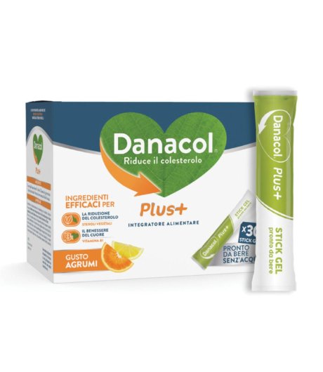 Danacol Plus+ Gusto Agrumi Integratore contro il colesterolo 30 Stick Gel