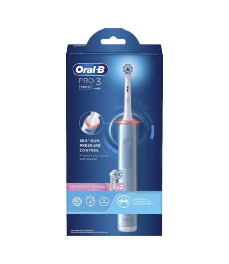 ORAL-B PRO3 Blu Sens.Spazz+2R.