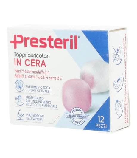 PRESTERIL Tappi Auc.Cera 12pz