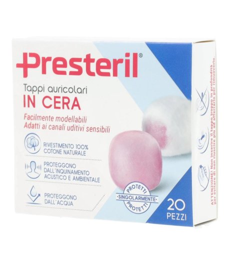 PRESTERIL Tappi Auc.Cera 20pz