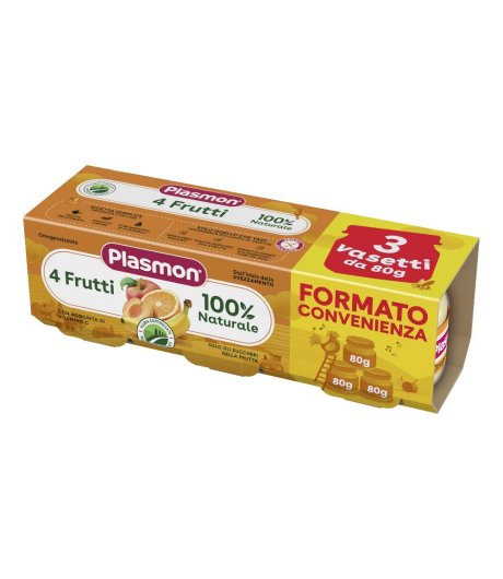 PLASMON OMOG 4 FRUTTI 3PZ 80G PLASMON OMOG 4 FRUTTI 3PZ 80G