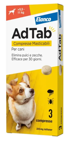 Adtab Farmaco Contro Pulzi E Zecche Per Cani Da 5,5 A 11Kg-image