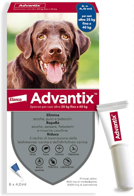 Advantix 6PIPETTE Antiparassitario Per Cani Da 25 A 40KG-image