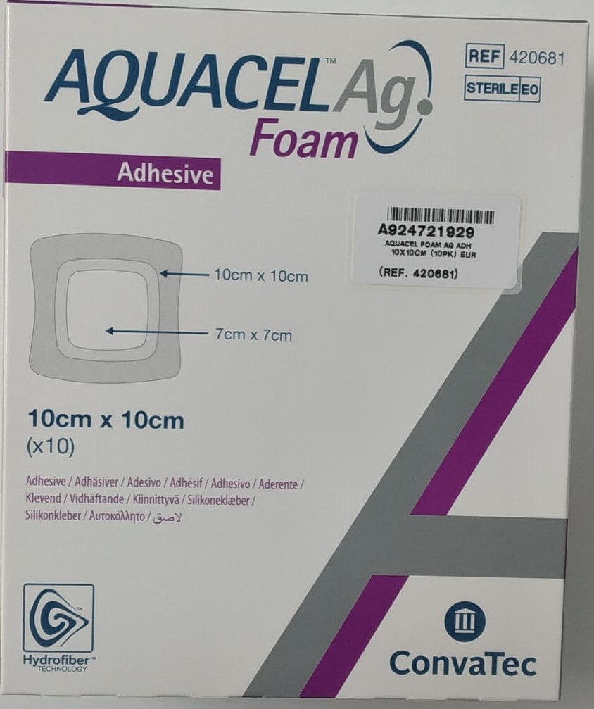 Aquacel Ag Foam Adhesive 10X10Cm 10 Pz-image