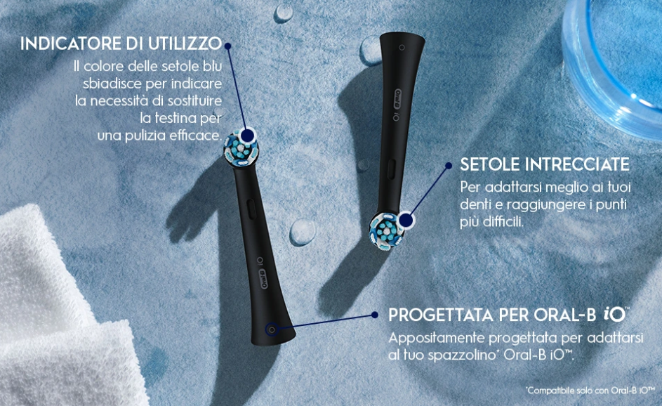 ORAL-B 4 Testine di Ricambio per Spazzolino Elettrico iO Ultimate Clean