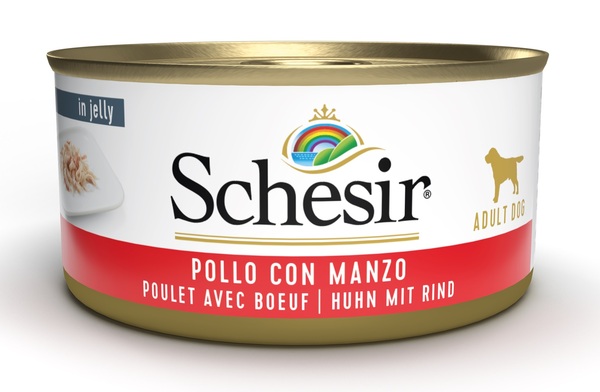 SCHESIR CANE JELLY POLLO MANZO 150GR (lattina)