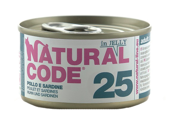 Natural Code Gatto 25 Pollo E Sardine 85G (Lattina)-image