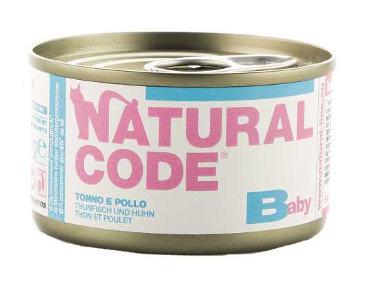 Natural Code Gatto Baby Tonno Pollo 85GR (Lattina)