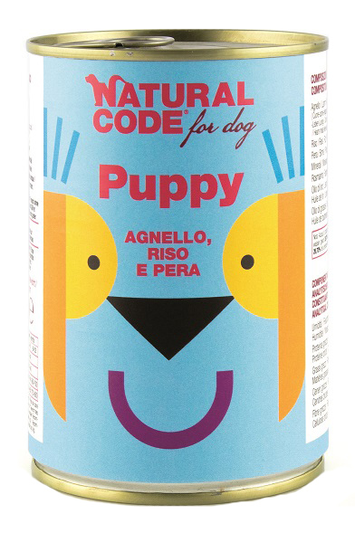 Natural Code Cane Puppy 02 Agnello Riso Pera 400GR (Lattina)