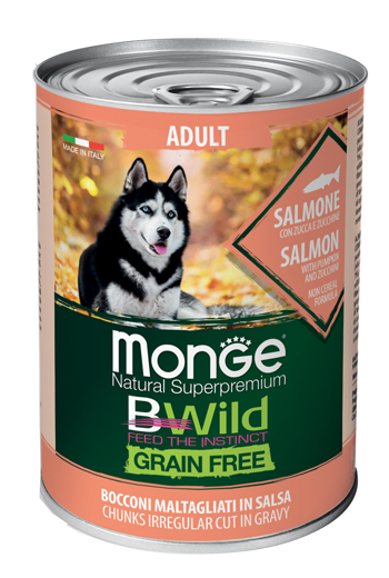 Monge BWild Grain Free Salmone Umido Cane 400g | MyPawRank
