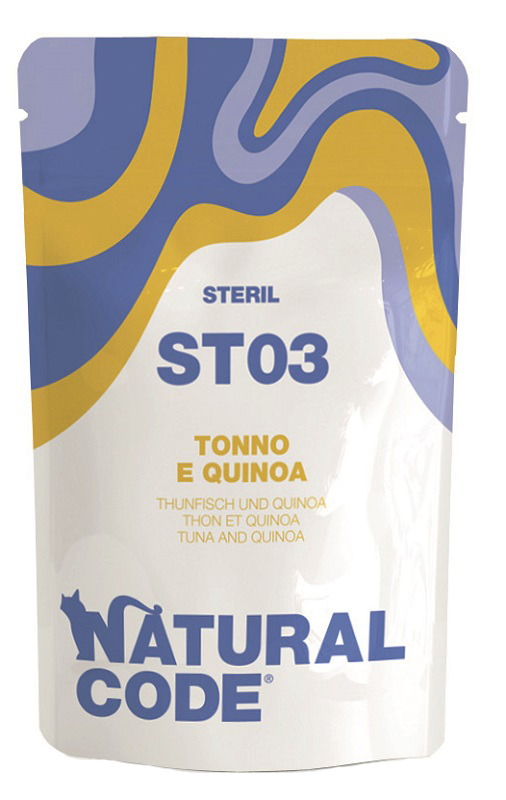 NATURAL CODE GATTO ST03 STERIL TONNO QUINOA 70GR (bustina)
