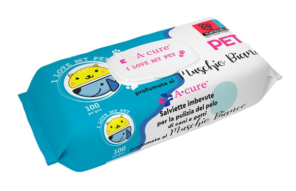 A+cure Salviette Muschio Bianco: Igiene Rapida per Cani e Gatti