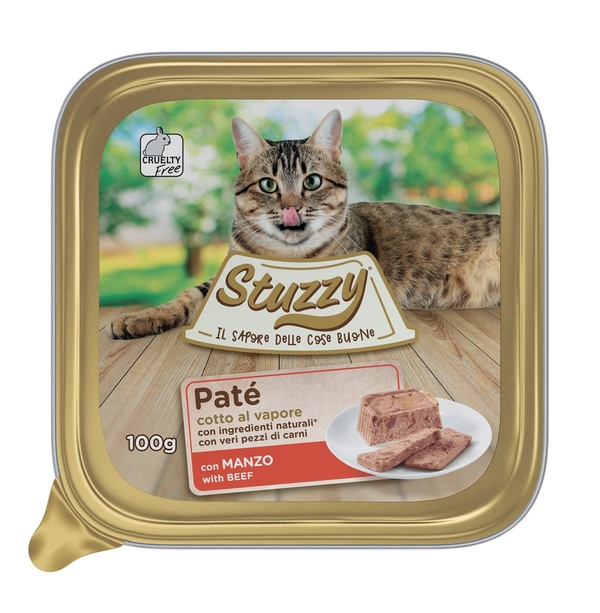 Stuzzy Gatto Manzo 100GR (Vaschetta)