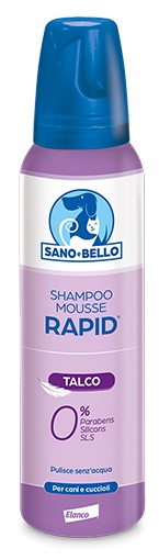 SANO E BELLO SHAMPOO CANE MOUSSE RAPID TALCO FLACONE 300ML