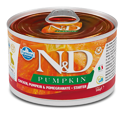Farmina N&D Pumpkin Cane Starter Mini Puppy Pollo Zucca Melograno 140GR (Lattina)
