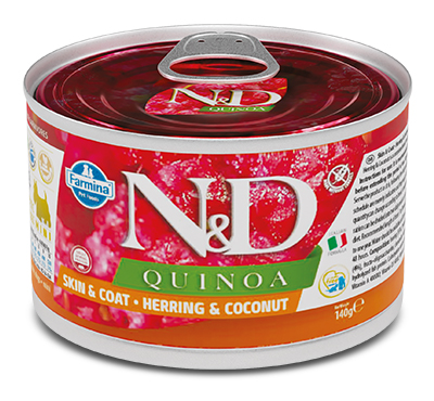 Farmina N&D Quinoa Skin & Coat Aringa e Cocco 140g