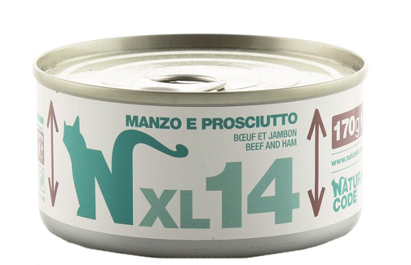 NATURAL CODE GATTO XL14 MANZO PROSCIUTTO 170GR (lattina)