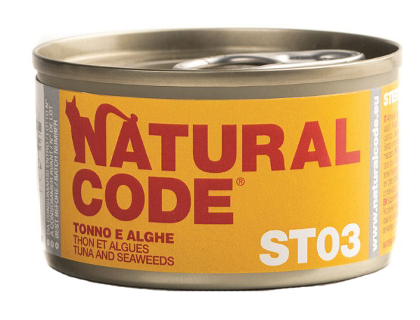 NATURAL CODE GATTO ST03 TONNO ALGHE 85GR (lattina)
