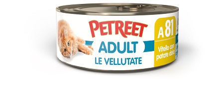 Petreet Gatto Adult A81 Vellutate Vitello Patate Dolci 70GR (Lattina)