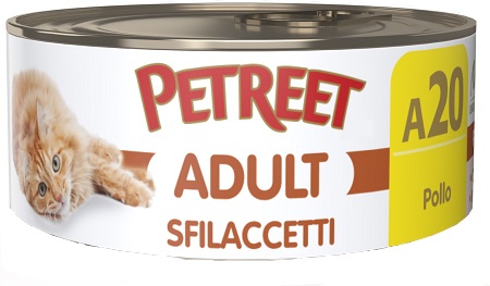 PETREET GATTO ADULT A20 SFILACCETTI POLLO 70GR (lattina)