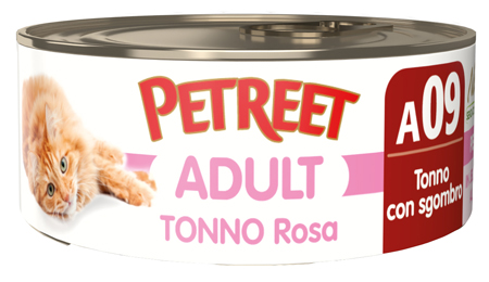 Petreet Gatto Adult A09 Tonno Rosa Sgombro 70GR (Lattina)