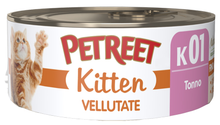 PETREET GATTO KITTEN K01 VELLUTATE TONNO 60GR (lattina)