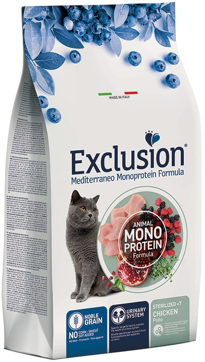 Exclusion Gatto Mediterraneo Monoproteico Noble Grain Sterilized +7 Pollo 1,5KG-image