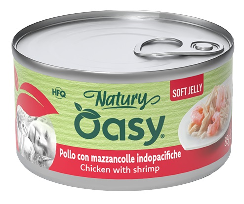 Oasy Natury Pollo e Mazzancolle: Umido Complementare per Gatti