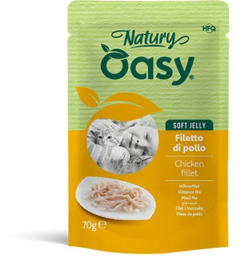 OASY GATTO NATURY SOFT JELLY FILETTO DI POLLO 70GR (bustina)
