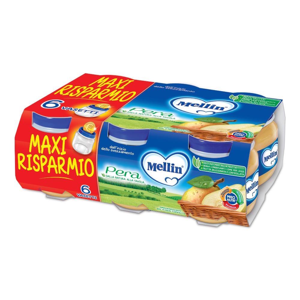 Mellin Omog Pera 6x100g