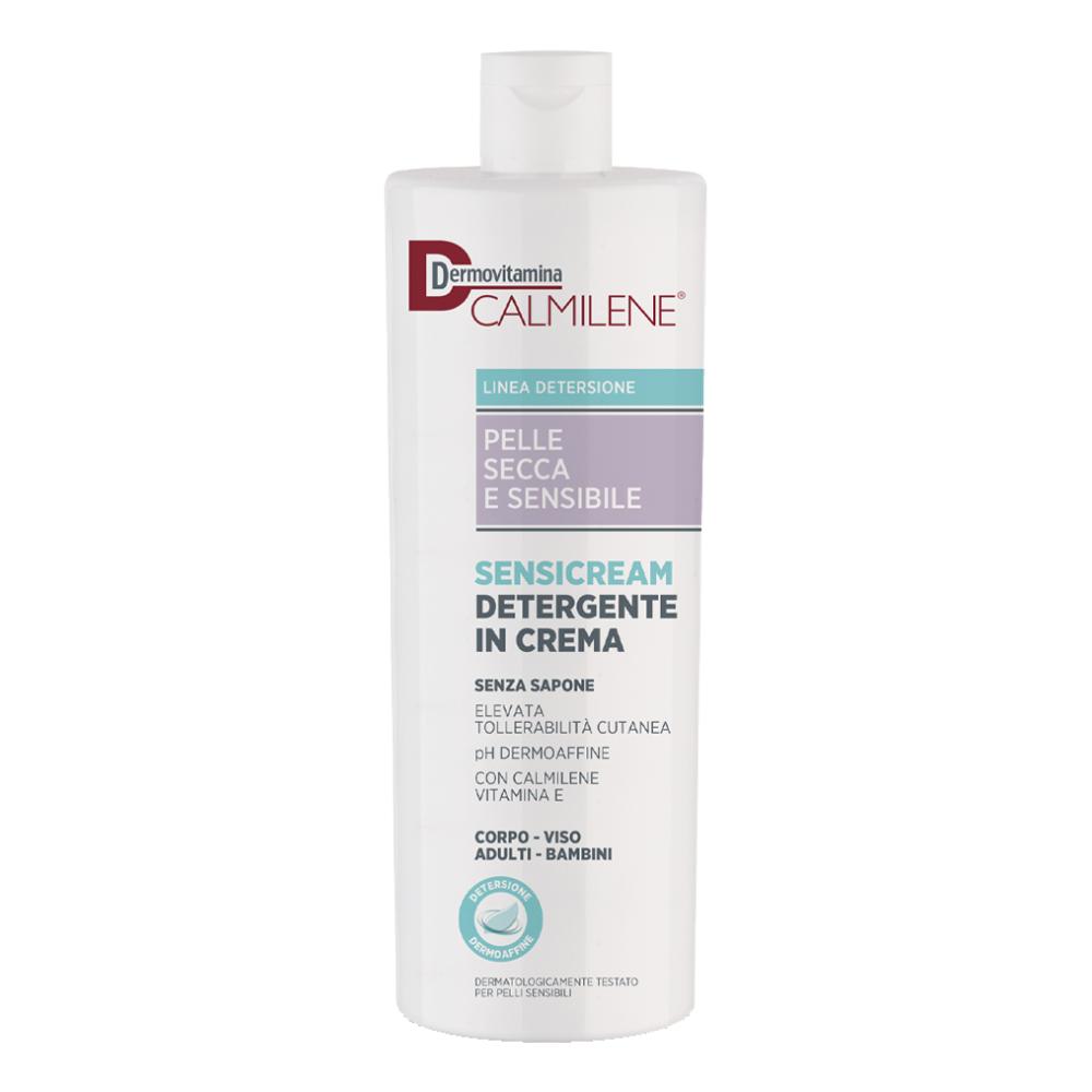 Dermovitamina Calmilene Sensicream Detergente 500 Ml - Detergente Viso - Crema Idratante Viso E Corpo - Per Pelle Sensibili E Dermatiti - Con Vitamina E E Calmilene - Senza Sapone-image