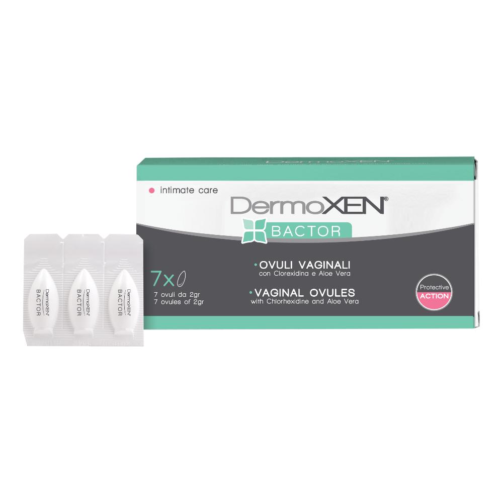 Dermoxen Bactor Ovuli Vaginali Interni Disinfettanti ad Azione Funghicida, Protettiva e Riequilibrante. Combatte Vaginosi e Vaginiti Batteriche e Micotiche. Contro Bruciore e Prurito. 7 pezzi-image