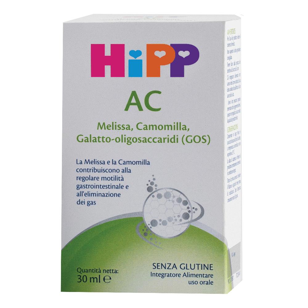 HiPP- HiPP AC, Integratore Alimentare, Eliminazione dei Gas Intestinali, Melissa, Camomilla, Galatto-oligosaccaridi (GOS), Regolare Motilità Gastrointestinale, Bambini, Flacone 30 ml, Senza Glutine-image
